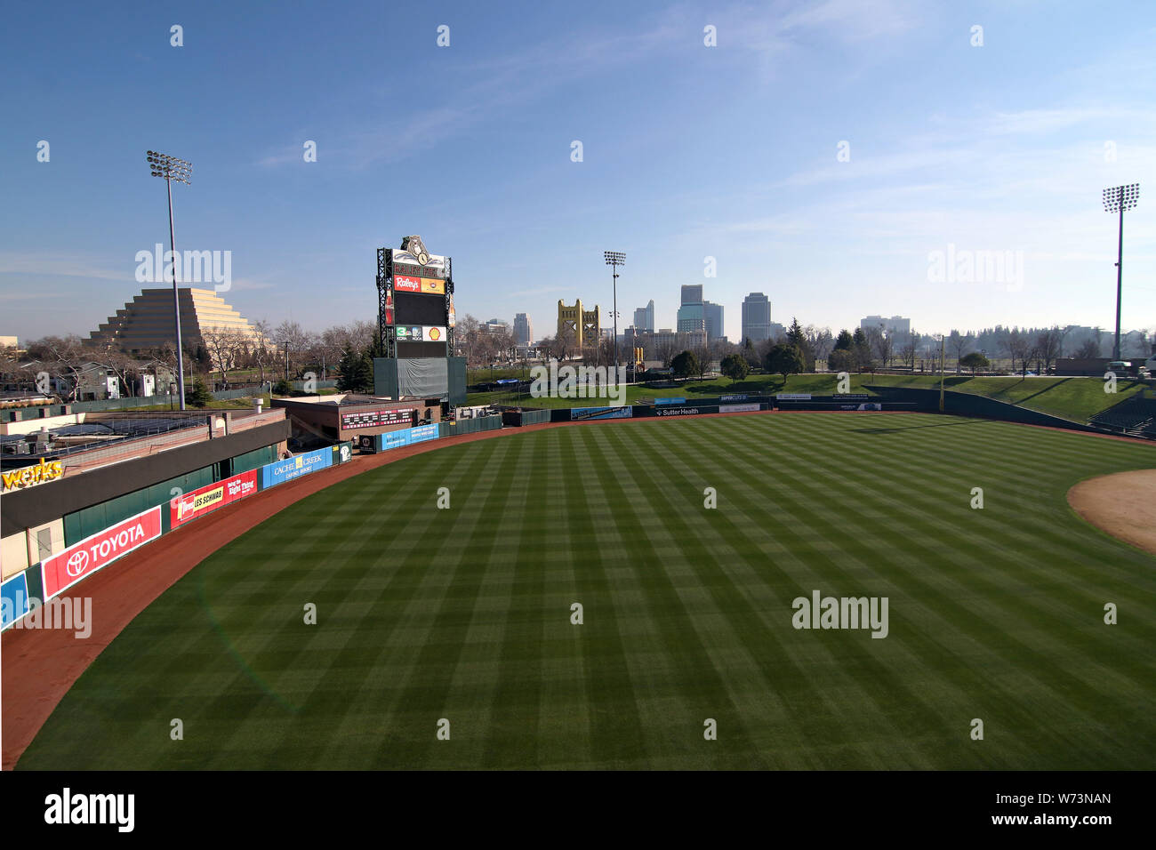 Pro Baseball Feld in Sacramento, CA Stockfoto