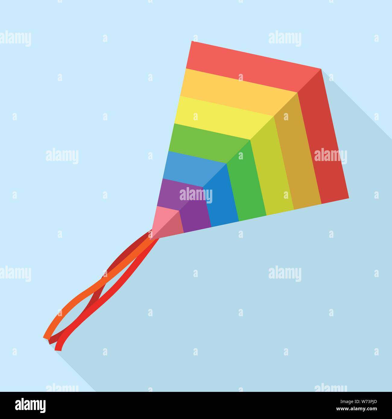 Sky rainbow kite Symbol, flacher Stil Stock Vektor