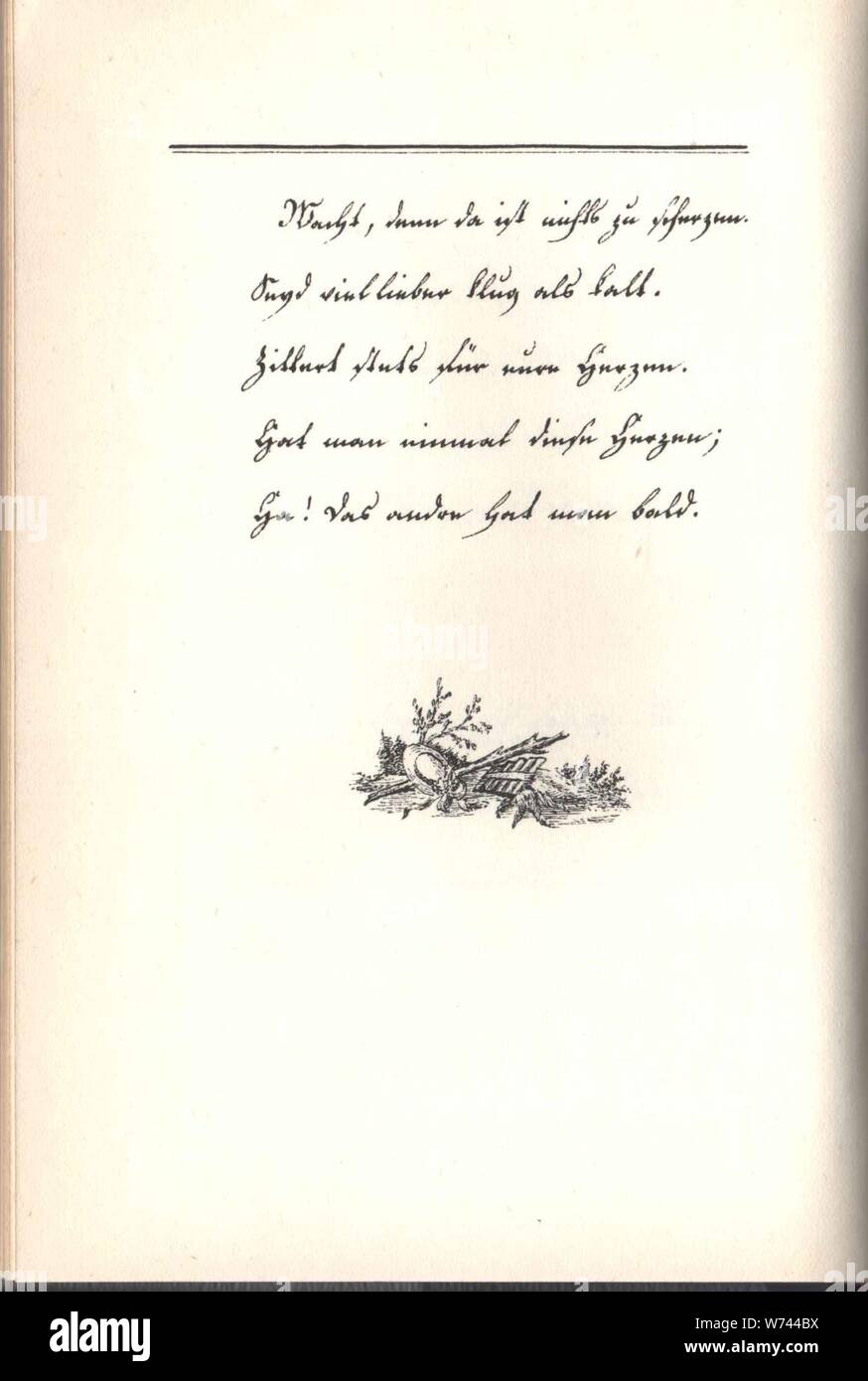 De J W Goethe Annette Manuskript 012. Stockfoto