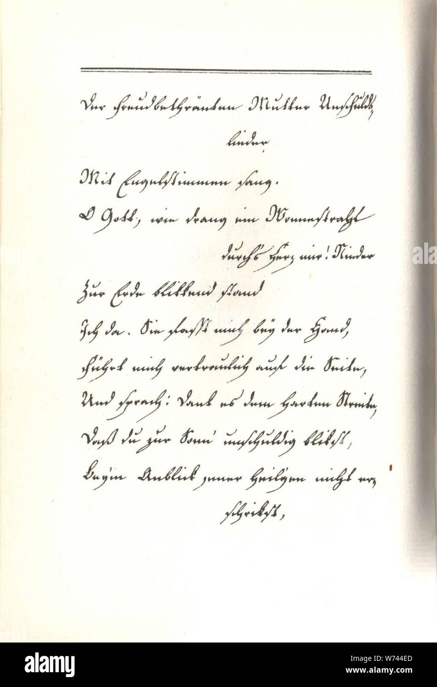 De J W Goethe Annette Manuskript 056. Stockfoto