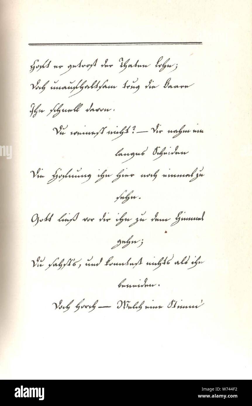 De J W Goethe Annette Manuskript059. Stockfoto