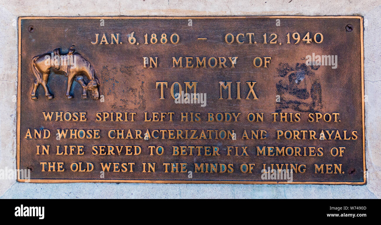 Tom Mix Memorial Stockfoto