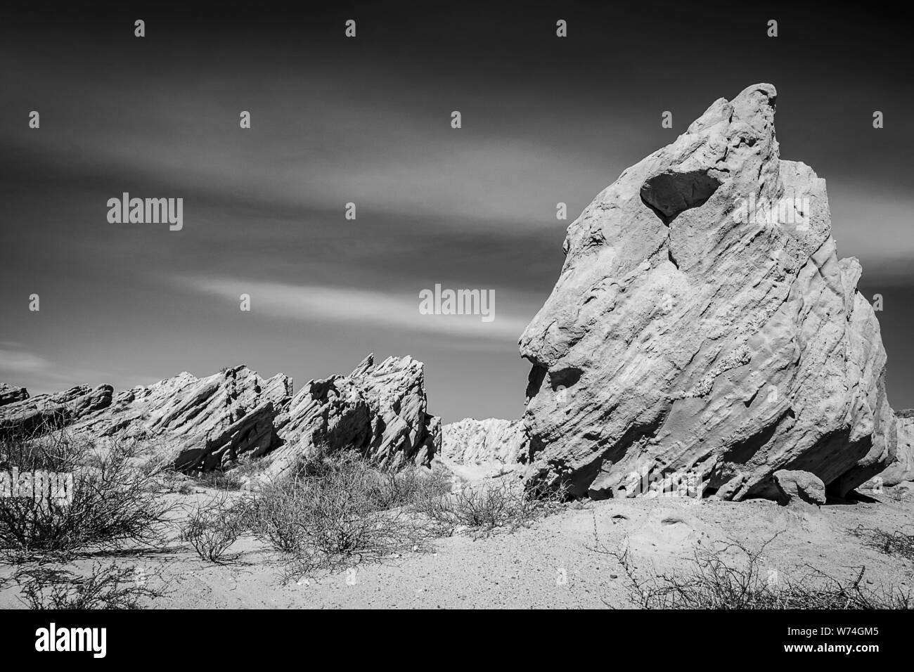 Interessant aussehende Steine auf die Quebrada de Las Flechas, Salta, Argentinien Stockfoto