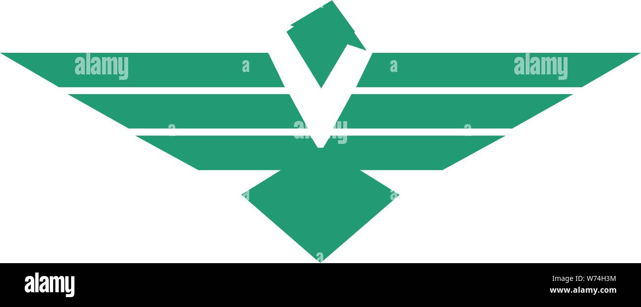 Raubvogel logo Grafik mit V-Ausschnitt. Stock Vektor