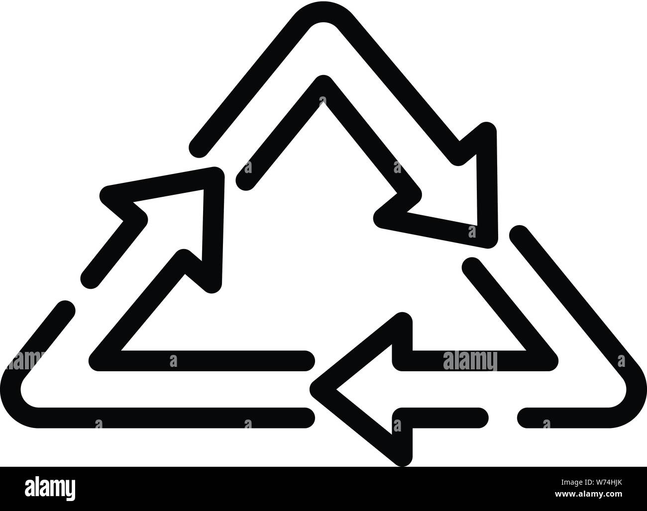 Recycling Dreieck, outline Style Stock Vektor