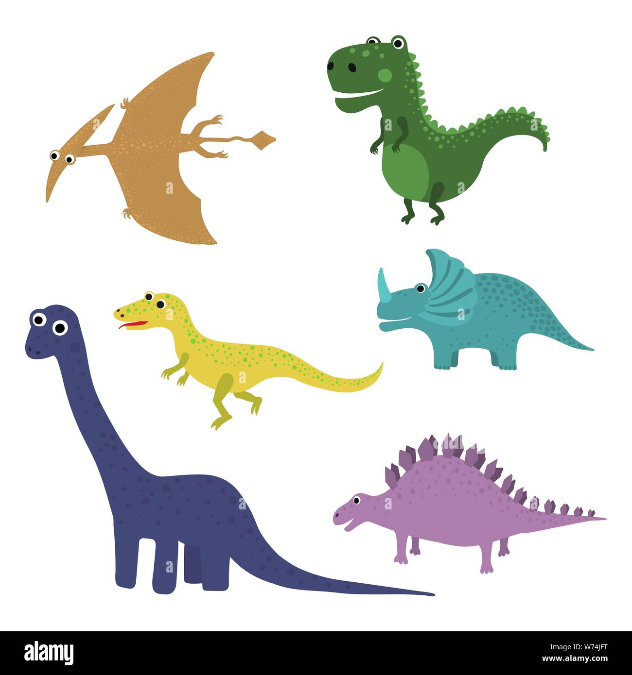 Cute Vector Dinosaurier auf weißem Hintergrund. Stock Vektor
