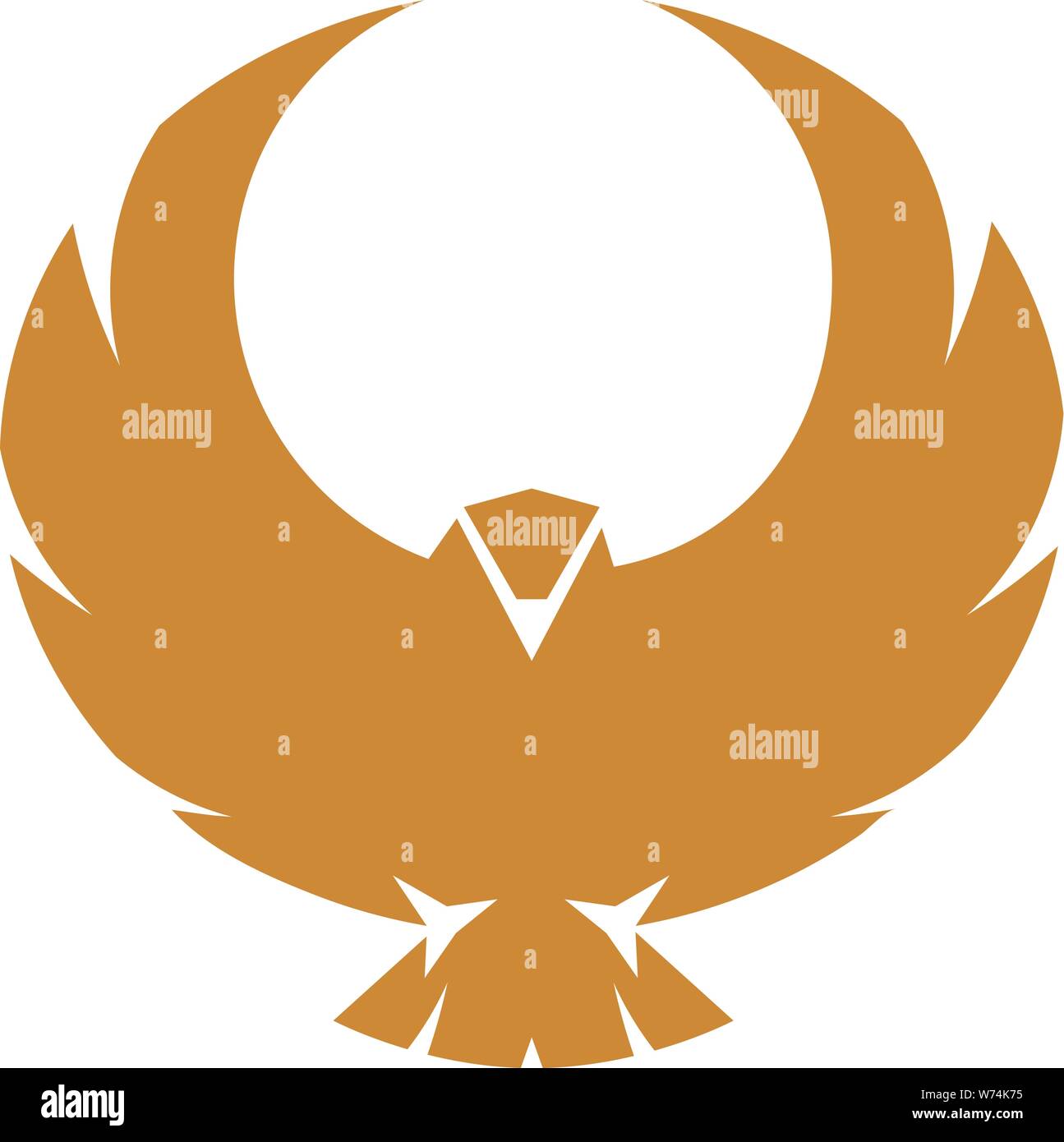 Swooping runde Raubvogel einfache Emblem Grafik Stock Vektor