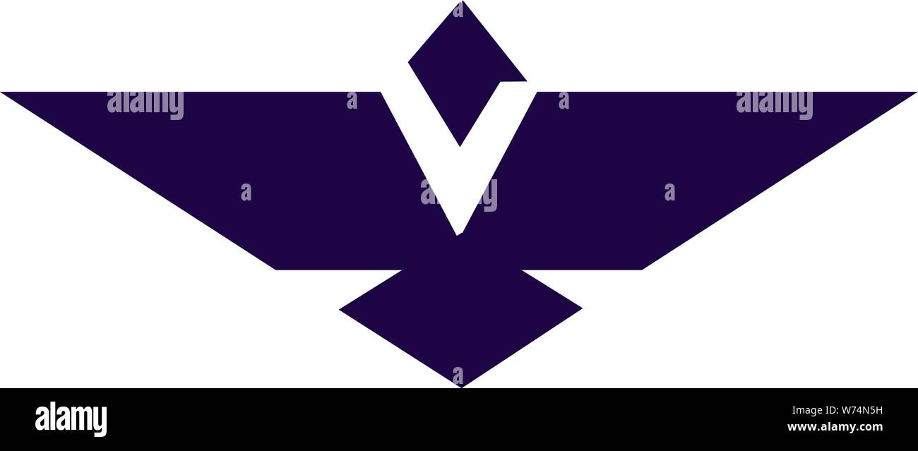Raubvogel logo Grafik mit V-Ausschnitt. Stock Vektor