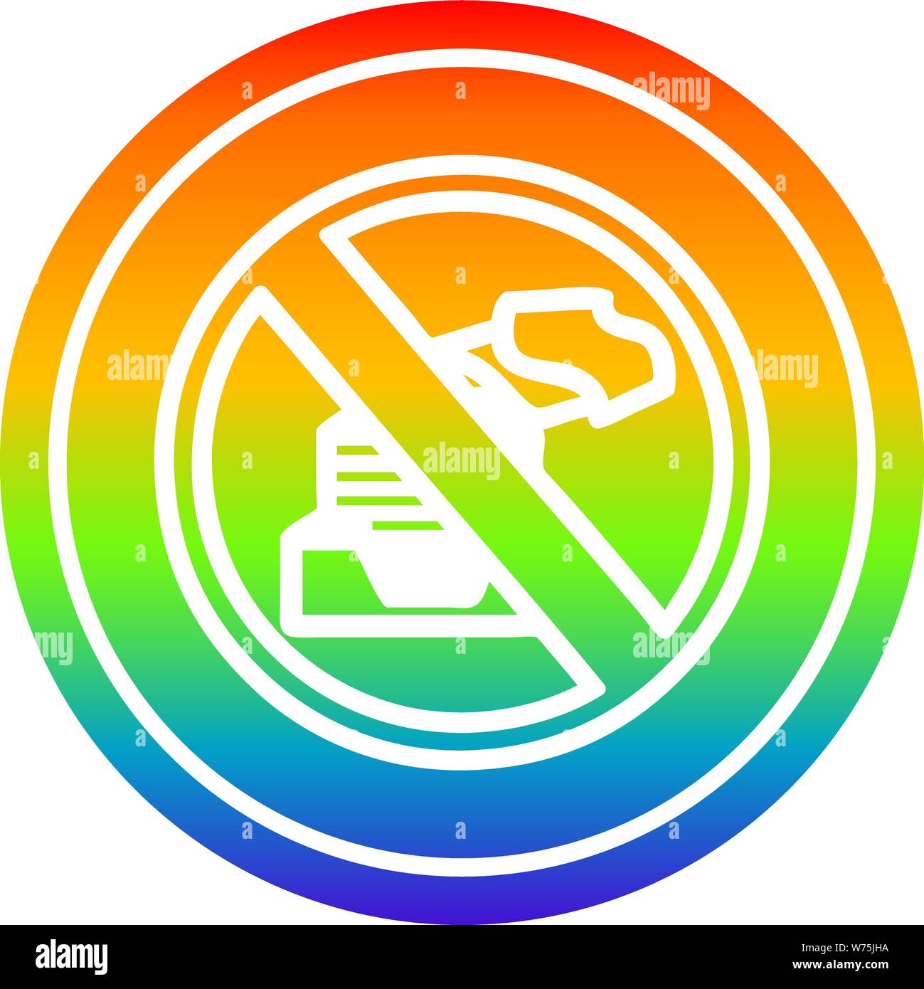 Papierloses Büro runden Symbol mit Regenbogen Farbverlauf beenden Stock Vektor