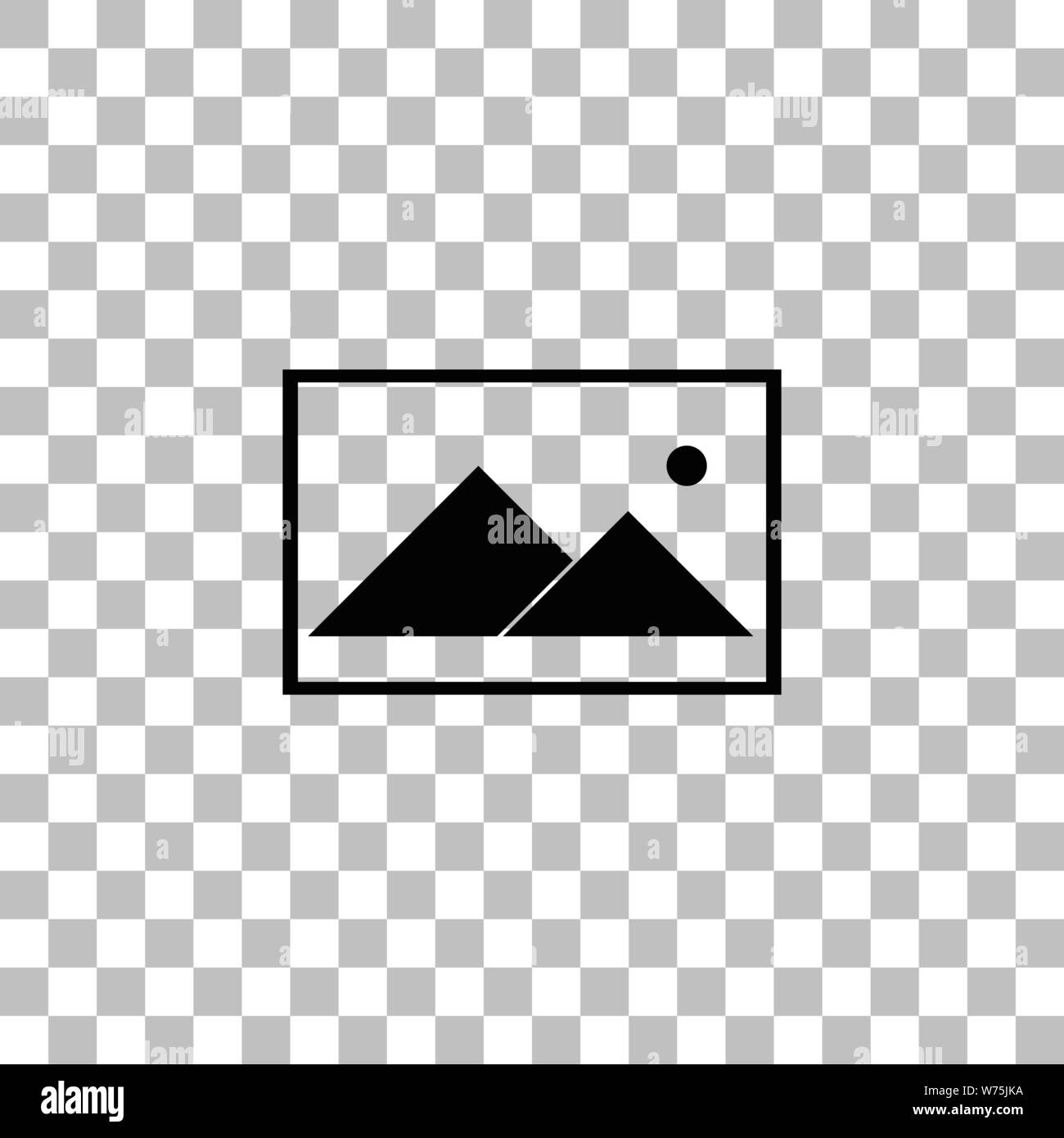 Foto. Flache schwarze Symbol auf einen transparenten Hintergrund. Piktogramm für Ihr Projekt Stock Vektor