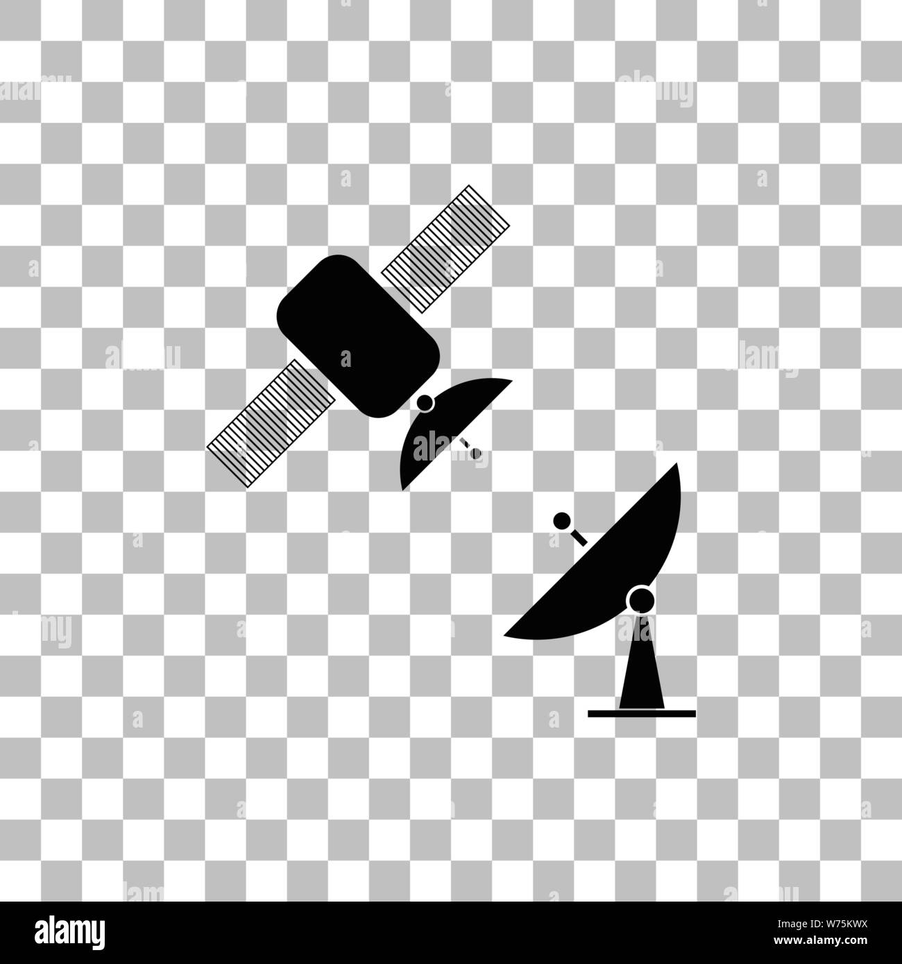 Sat-Anschluss. Flache schwarze Symbol auf einen transparenten Hintergrund. Piktogramm für Ihr Projekt Stock Vektor
