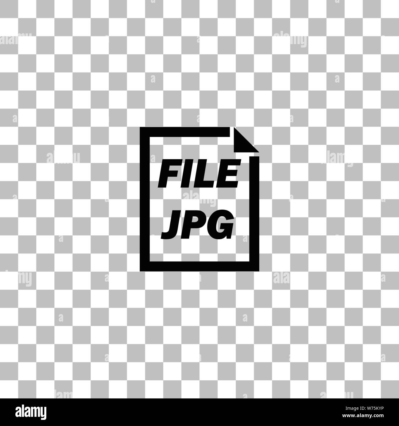 JPG-Datei. Flache schwarze Symbol auf einen transparenten Hintergrund. Piktogramm für Ihr Projekt Stock Vektor