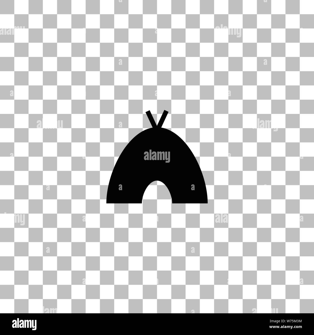 Wigwam. Flache schwarze Symbol auf einen transparenten Hintergrund. Piktogramm für Ihr Projekt Stock Vektor