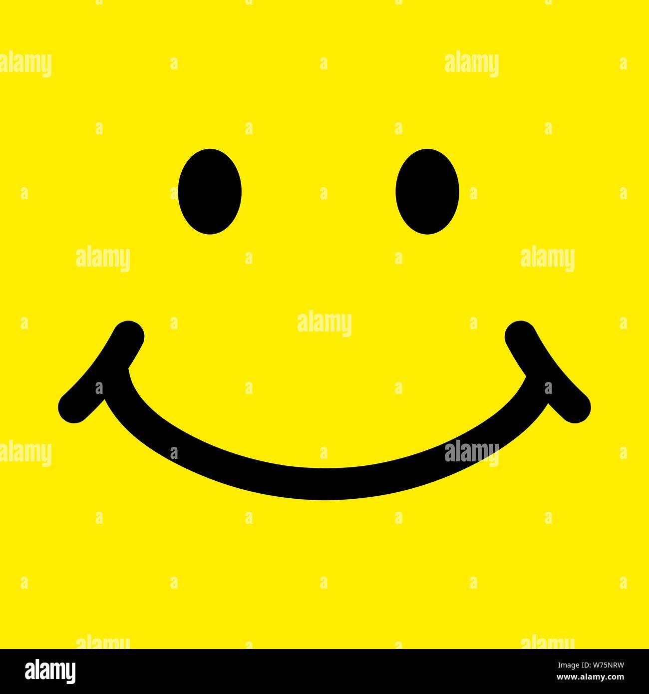 Lächeln Symbol vektor Vorlage. Lächeln Logo auf gelben Hintergrund. Flat Style Trend lächeln Logo Design Vector Illustration Stock Vektor