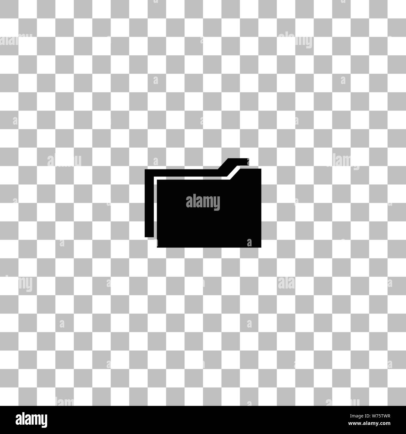 Ordner. Flache schwarze Symbol auf einen transparenten Hintergrund. Piktogramm für Ihr Projekt Stock Vektor