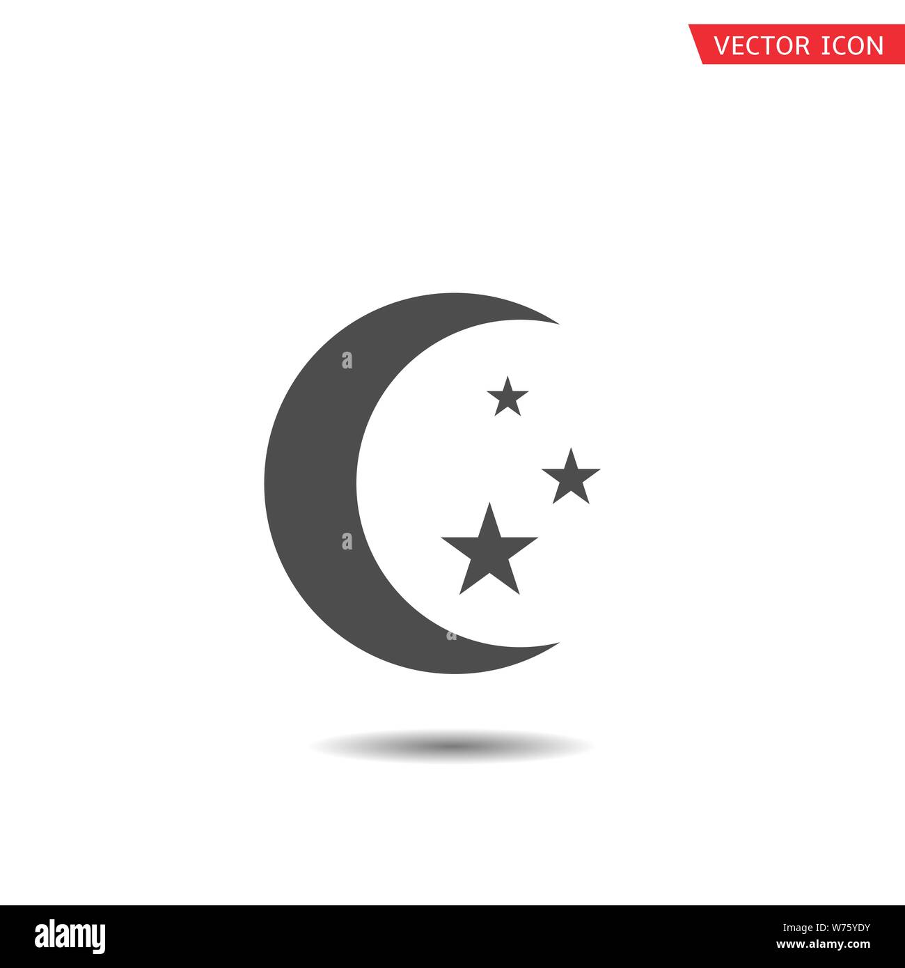 Islam Symbol. Islamische Religion Symbol, Mond mit Sterne Stock Vektor