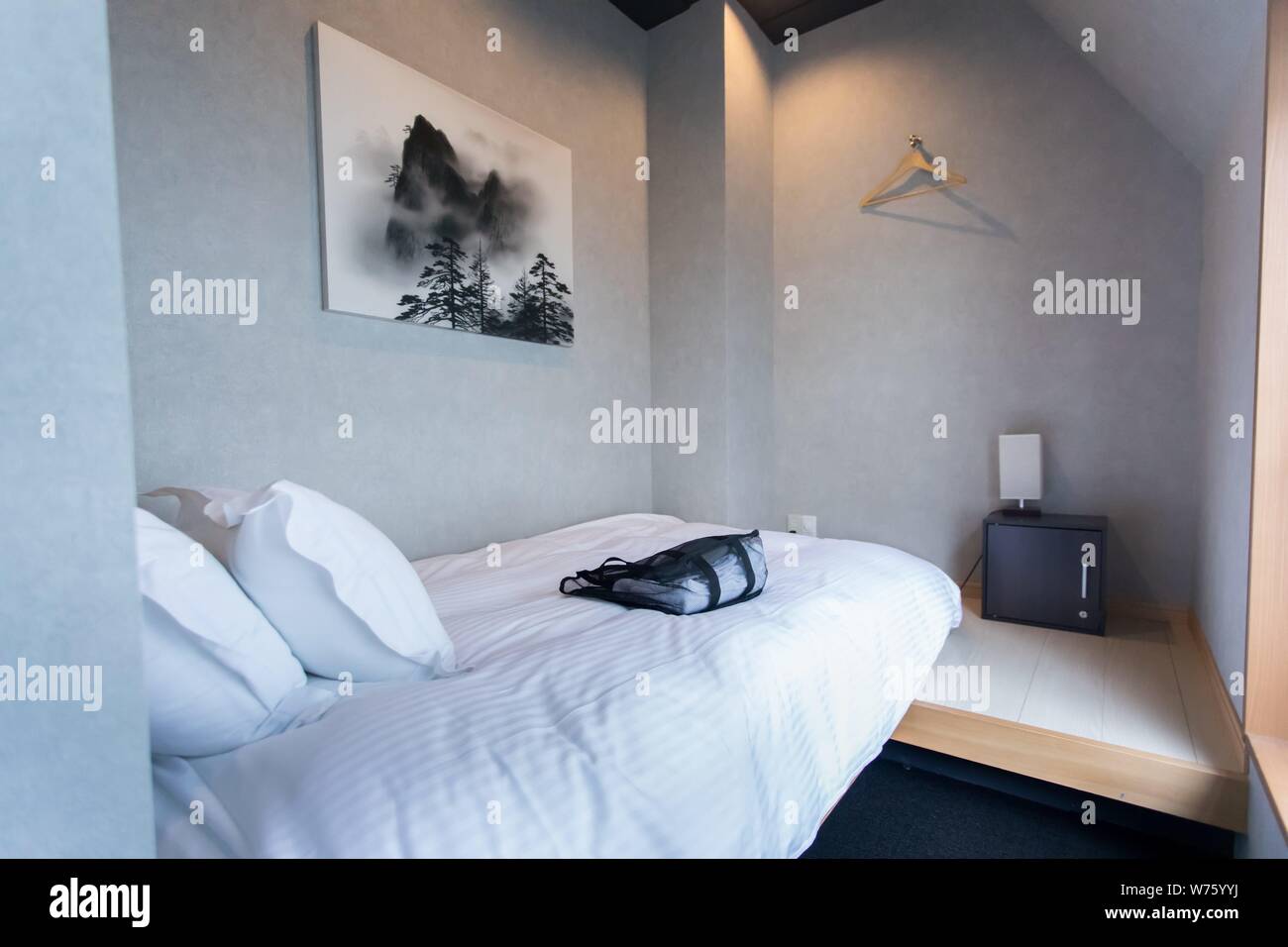 Hotel Zen Tokio, ein schickes Hotel mit minimalistischen japanischen Design in Ningyocho, im Mai 2019. | Verwendung weltweit Stockfoto