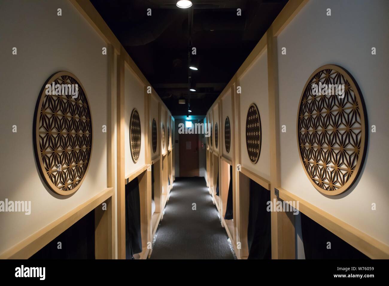 Hotel Zen Tokio, ein schickes Hotel mit minimalistischen japanischen Design in Ningyocho, im Mai 2019. | Verwendung weltweit Stockfoto