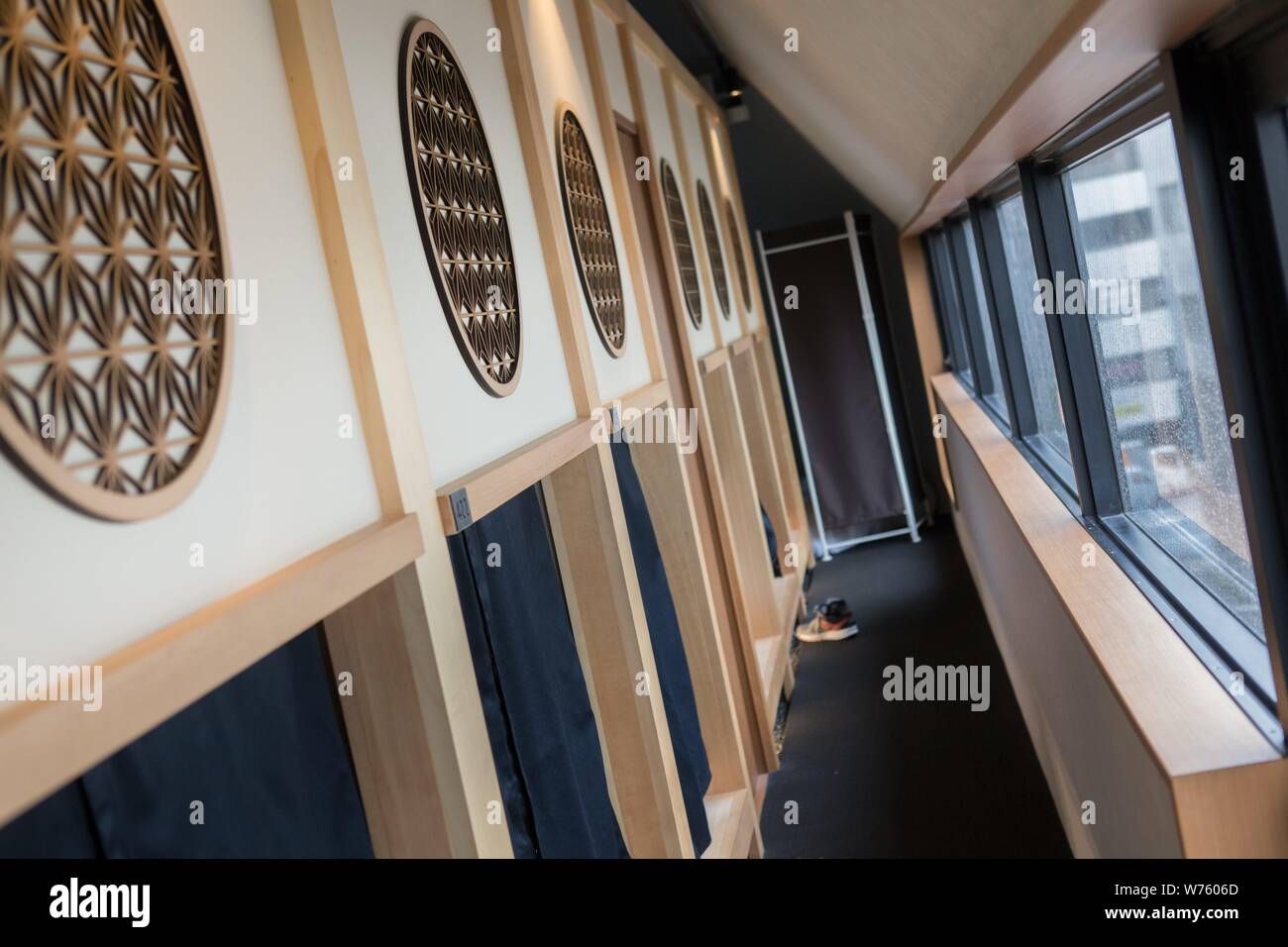 Hotel Zen Tokio, ein schickes Hotel mit minimalistischen japanischen Design in Ningyocho, im Mai 2019. | Verwendung weltweit Stockfoto