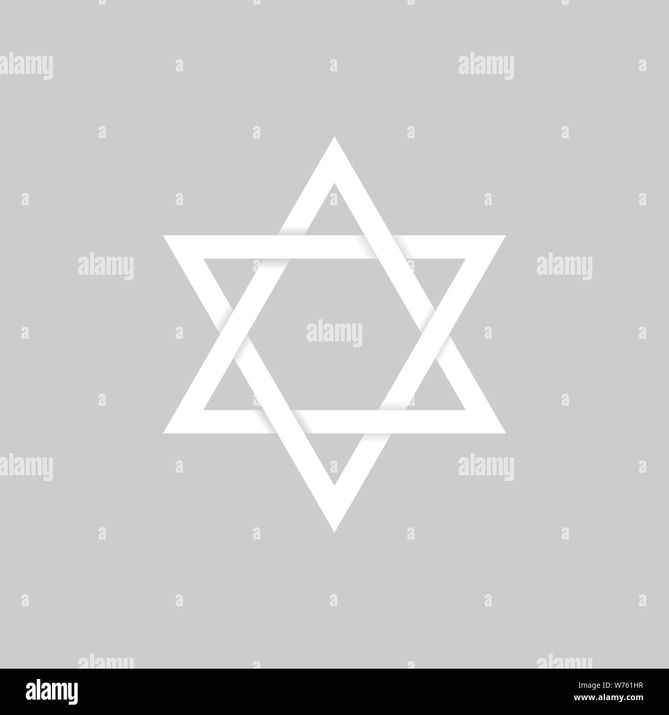 Weißbuch David Stern Symbol. Sechs wies Geometrische star Abbildung, allgemein anerkannten Symbol des modernen jüdischen Identität und Judentum Israel Symbol Stock Vektor