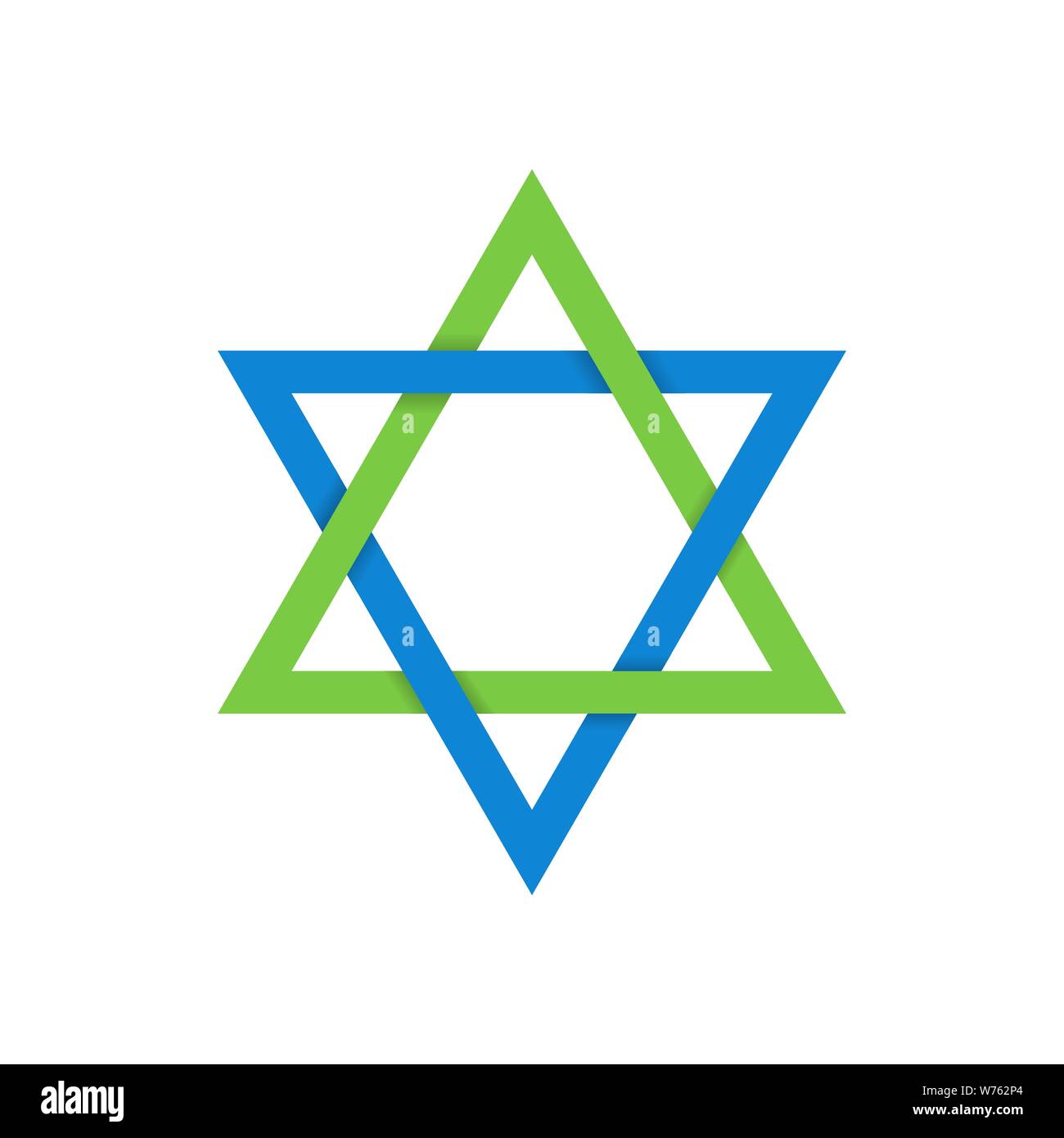 Blau grün David Stern Symbol. Allgemein anerkannten Symbol des modernen jüdischen Identität und Judentum, Israel Symbol Stock Vektor