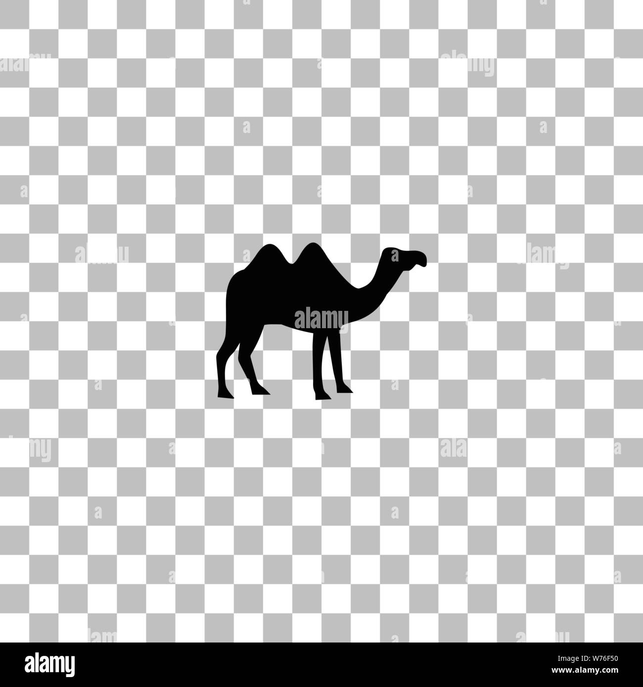 Kamel. Flache schwarze Symbol auf einen transparenten Hintergrund. Piktogramm für Ihr Projekt Stock Vektor
