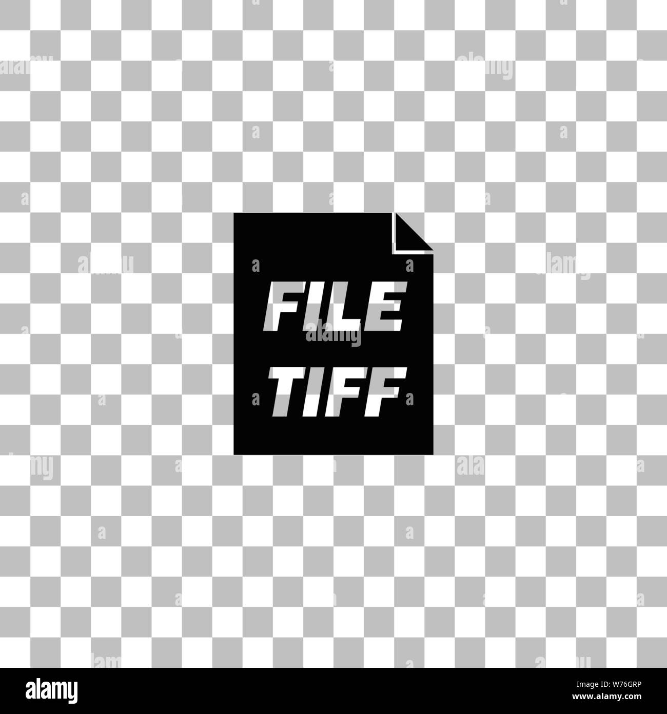 TIFF-Datei. Flache schwarze Symbol auf einen transparenten Hintergrund. Piktogramm für Ihr Projekt Stock Vektor