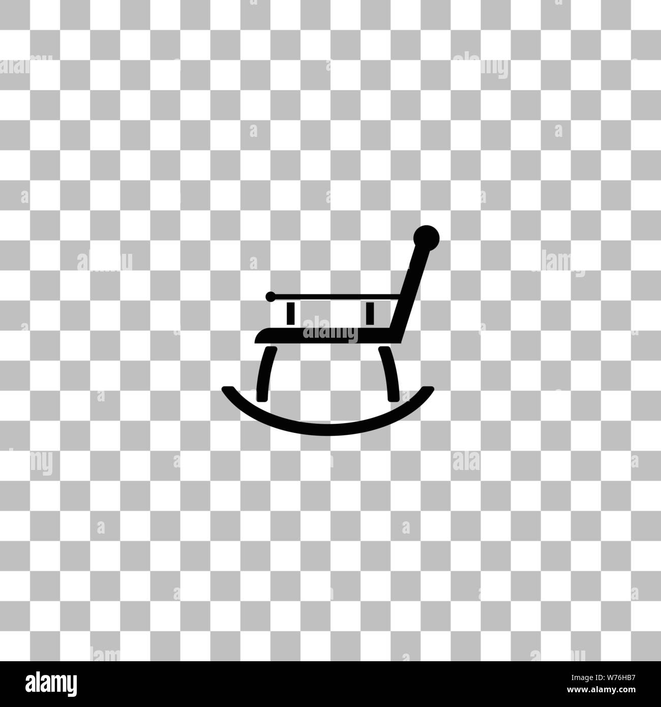 Schaukelstuhl. Flache schwarze Symbol auf einen transparenten Hintergrund. Piktogramm für Ihr Projekt Stock Vektor