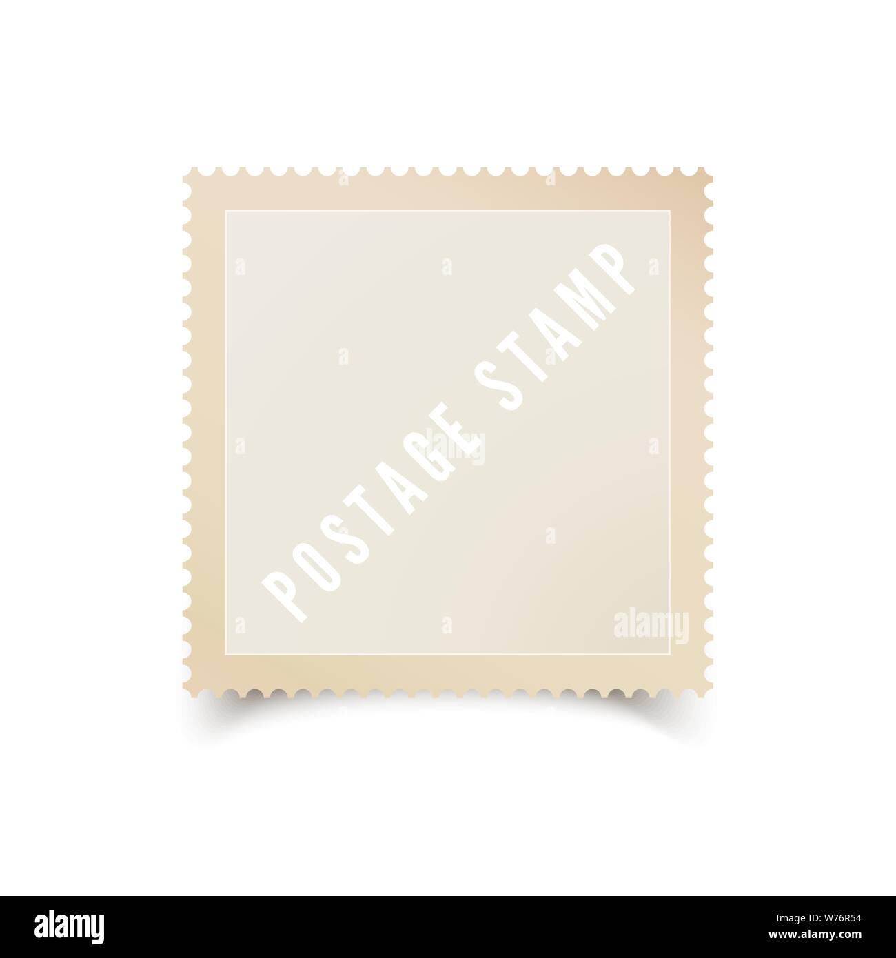 Leere Briefmarke Vorlage mit Schatten. Leere Briefmarke für Ihr Design. Vector Illustration auf weißem Hintergrund Stock Vektor