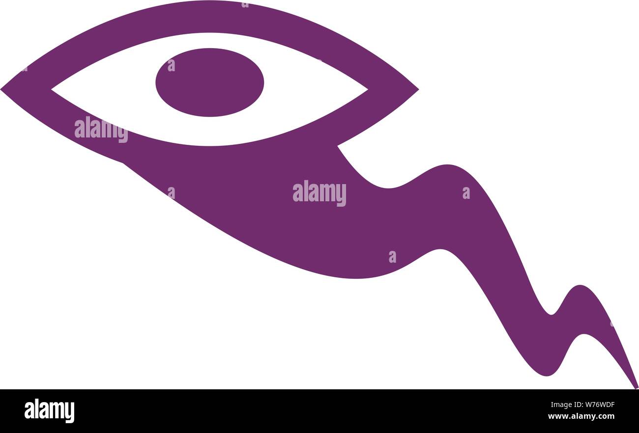 Slither schwimmen Figur mit Waffen geschlungen um Kopf die Form eines Auges zu bilden. Grafisches Symbol Stock Vektor