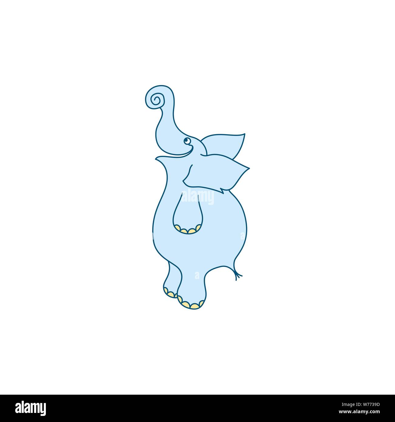 Vector Illustration cute cartoon Elefant baby Stock Vektor