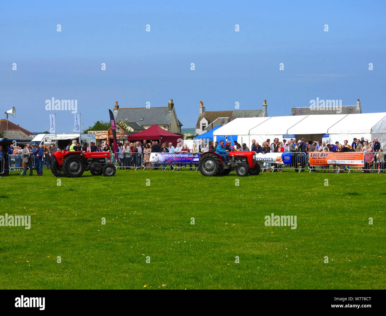 Oldtimer Traktor parade Stranraer, Schottland, jährliche zeigen, Juli 2019 Stockfoto