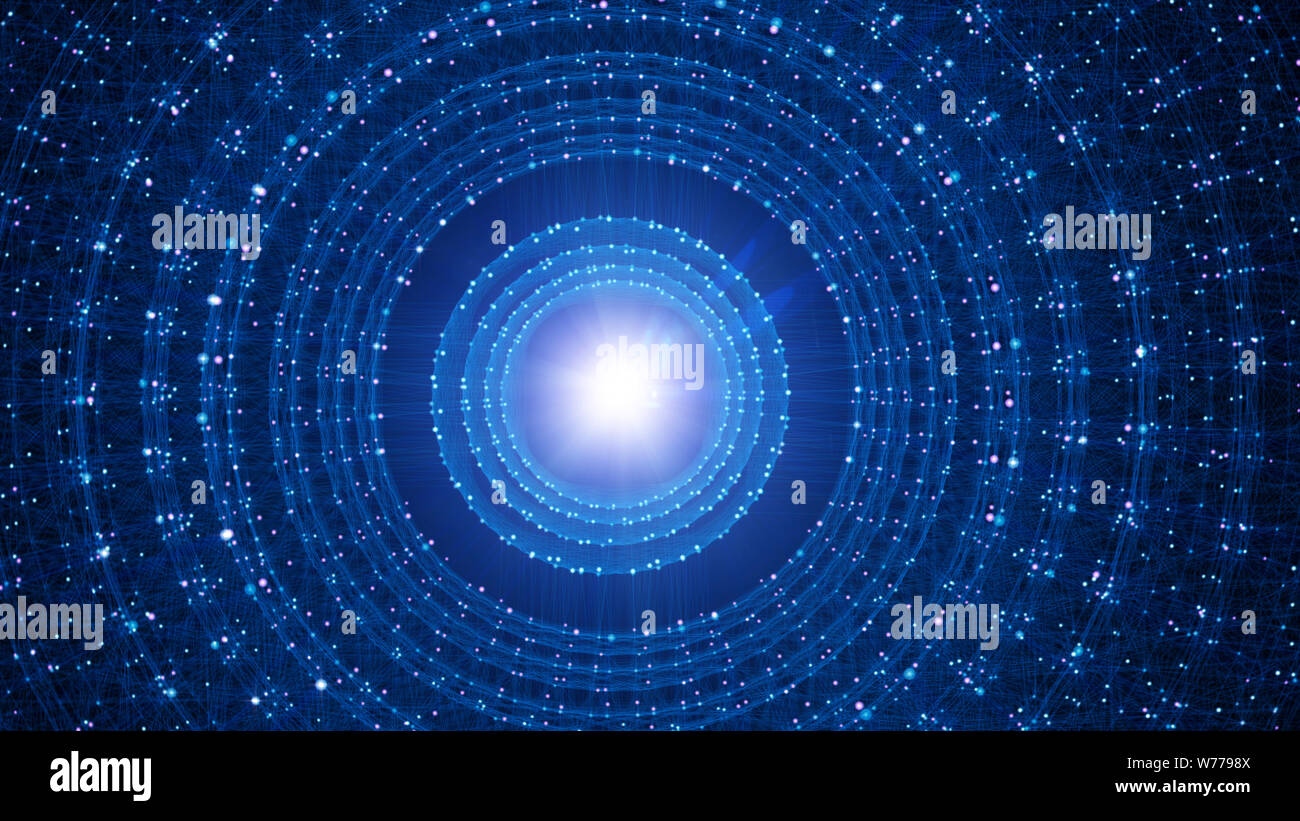 In einer futuristischen Raumschiffes. Die Zeit reisen, Outer Space Alien Technologie Konzept Stockfoto