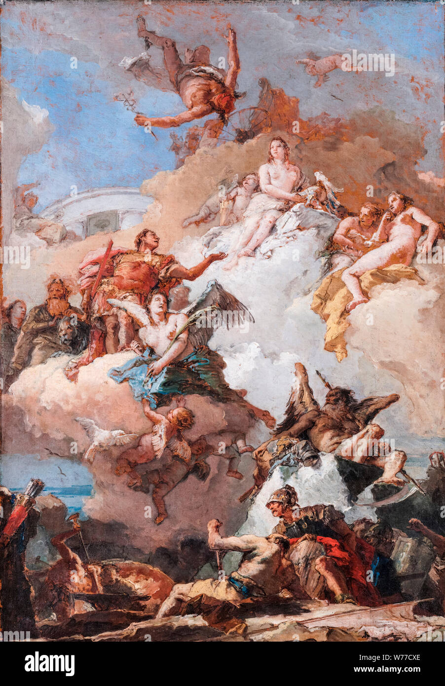 Giovanni Battista Tiepolo, Malerei, die Apotheose des Aeneas, ca. 1765 Stockfoto