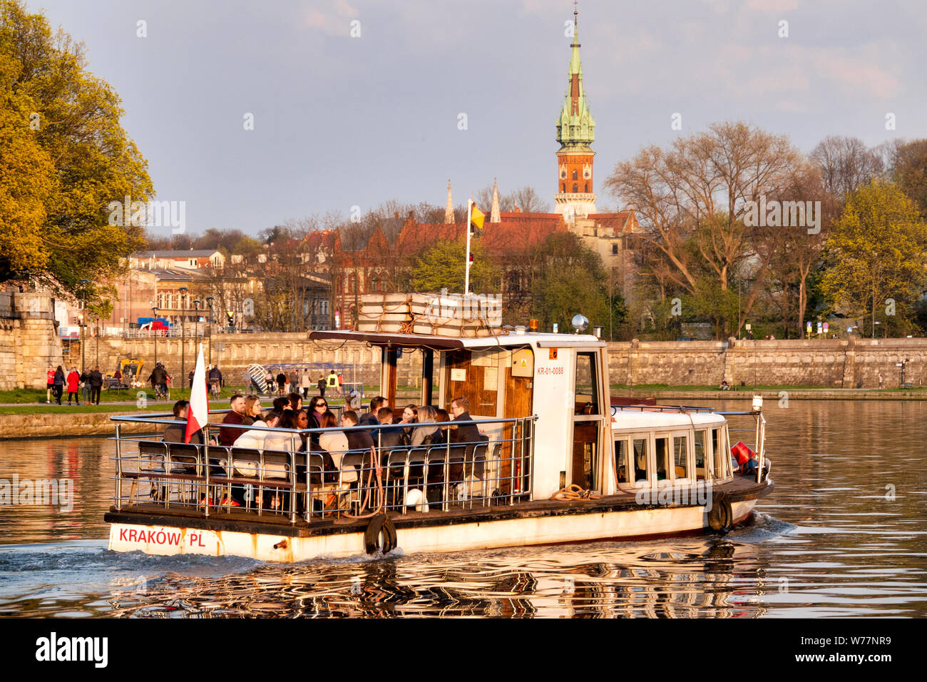 Touristenboot auf der Weichsel, Krakau, Polen Stockfoto