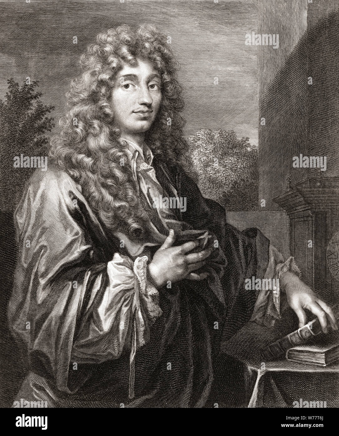 Christiaan Huygens, 1629 bis 1695. Niederländischer Mathematiker, Astronom, Physiker, Uhrmacherei und Schriftsteller des frühen Science-Fiction. Stockfoto