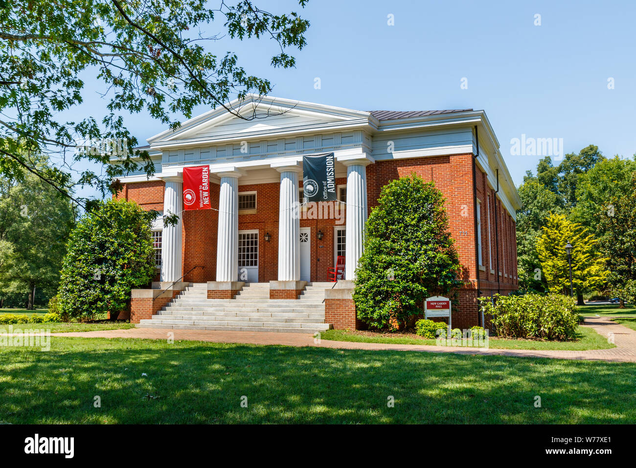 GREENSBORO, NC, USA - Juli 27: Neuer Garten Halle am Juli 27, 2019 an der Guilford College in Greensboro, North Carolina. Stockfoto