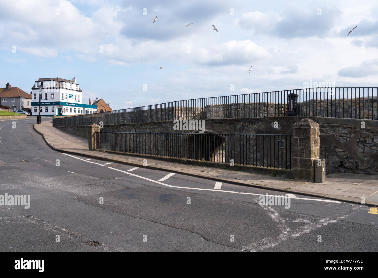 Die Stadtmauer in Hartlepool Stockfoto