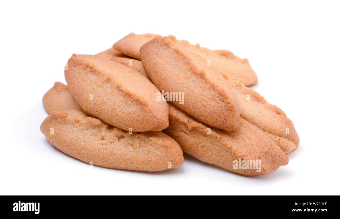 Ein Haufen von Ingwer Cookies auf weißem Hintergrund Stockfoto