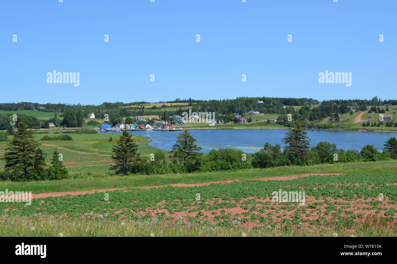 Sommer in Prince Edward Island: hostetter ist Viewscape mit Blick auf die französischen Fluss Stockfoto
