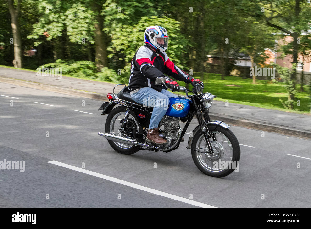 Motorisch Klassiker, historics, vintage Motoren und Collectibles 2019; Lytham Halle Verkehr zeigen, Sammlung Motorräder Fahrzeuge vergangener Zeiten. Stockfoto