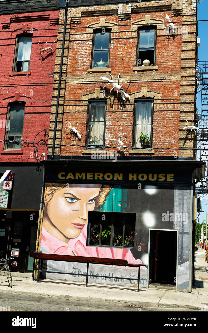 Cameron House äußere Bar mit Wandmalereien. Toronto, Ontario, Kanada Stockfoto
