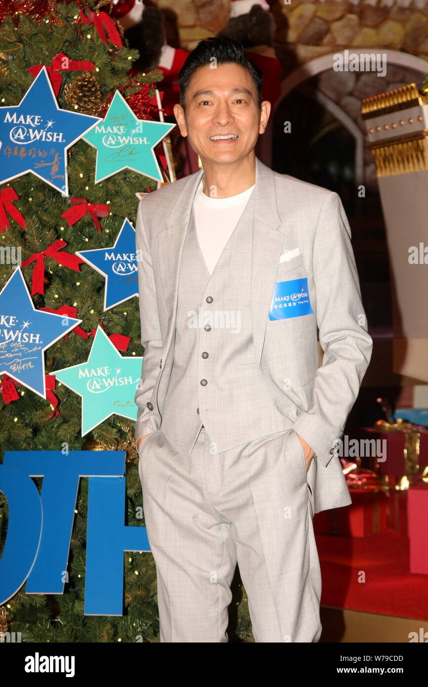 Hong Kong Schauspieler Andy Lau besucht eine Wohltätigkeitsveranstaltung für die non-profit Organisation "Make-A-Wish Foundation" in Hongkong, China, 28. November 2017. Stockfoto