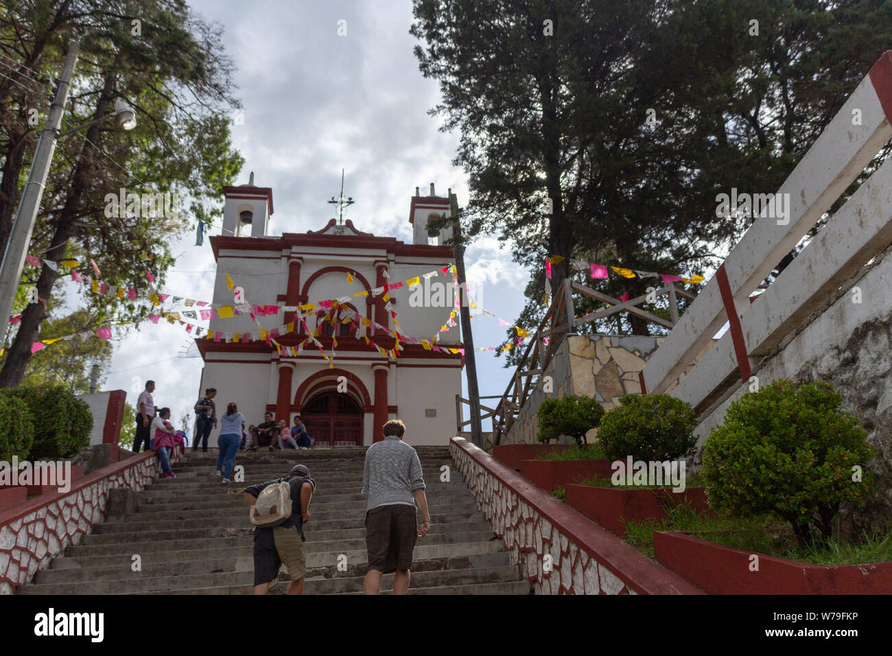 San Cristobal de las Casas, Chiapas/Mexiko - 21/07/2019: El Cerrito katholische Tempel Stockfoto