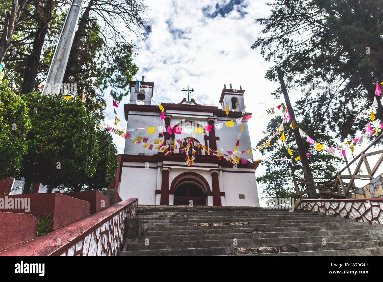 San Cristobal de las Casas, Chiapas/Mexiko - 21/07/2019: El Cerrito katholische Tempel Stockfoto