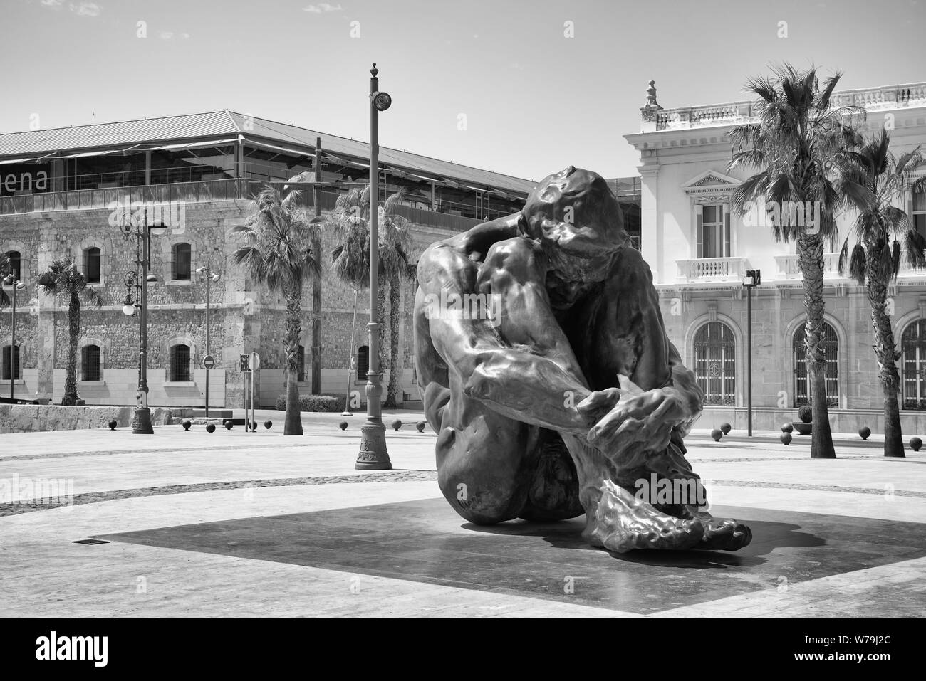 Bronze Skulptur - El Zulo. Von Cartagena in Spanien Stockfoto