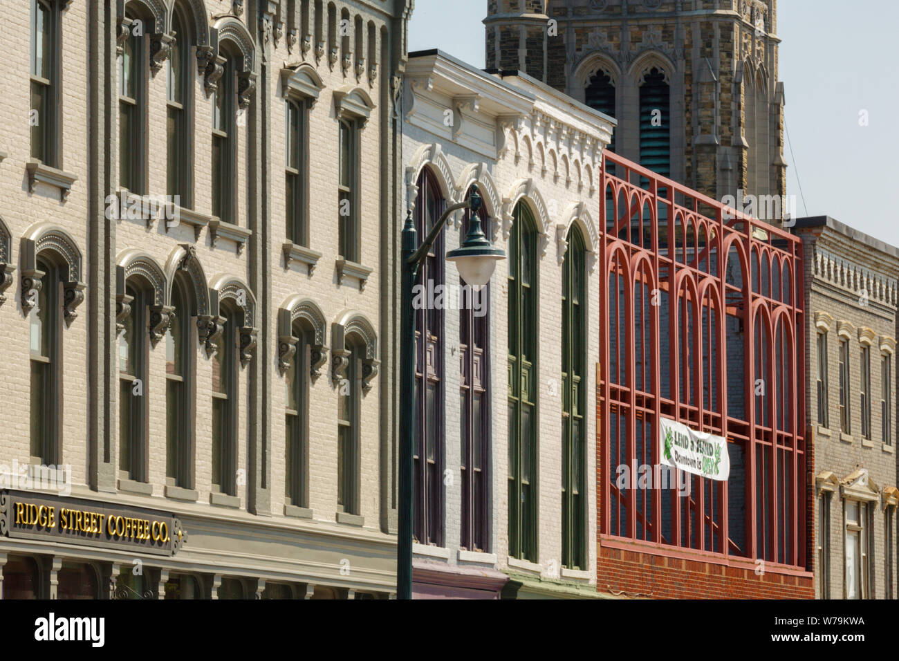 Historischen architektonischen Fassaden von Glens Falls, New York, Warren County Stockfoto