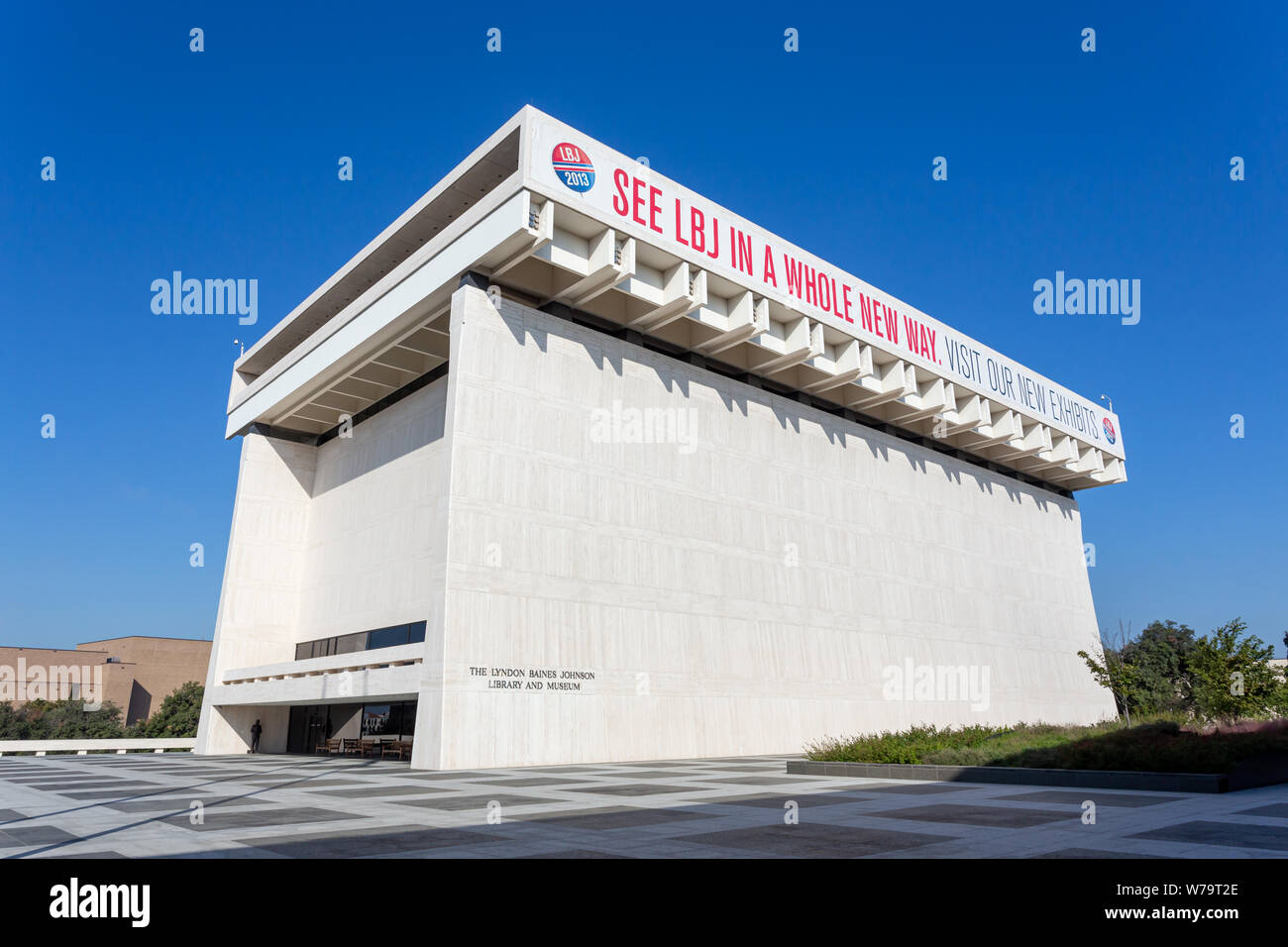 AUSTIN, TX/USA - 15. NOVEMBER: Die Lyndon Baines Johnson Bibliothek und Museum. Lyndon Johnson war der 36. Präsident der Vereinigten Staaten. November 15, Stockfoto