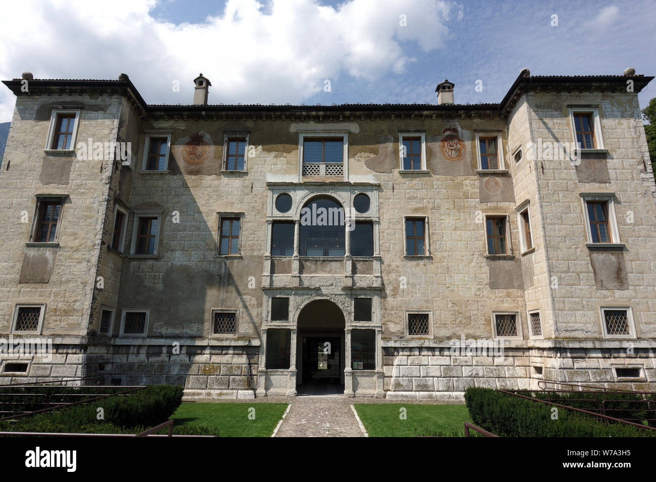 Trento/taly - Palazzo delle Albere, eine Villa aus dem 16. Jahrhundert - Festung in Trient vom Bischof errichtet - Fürsten Madruzzo Stockfoto