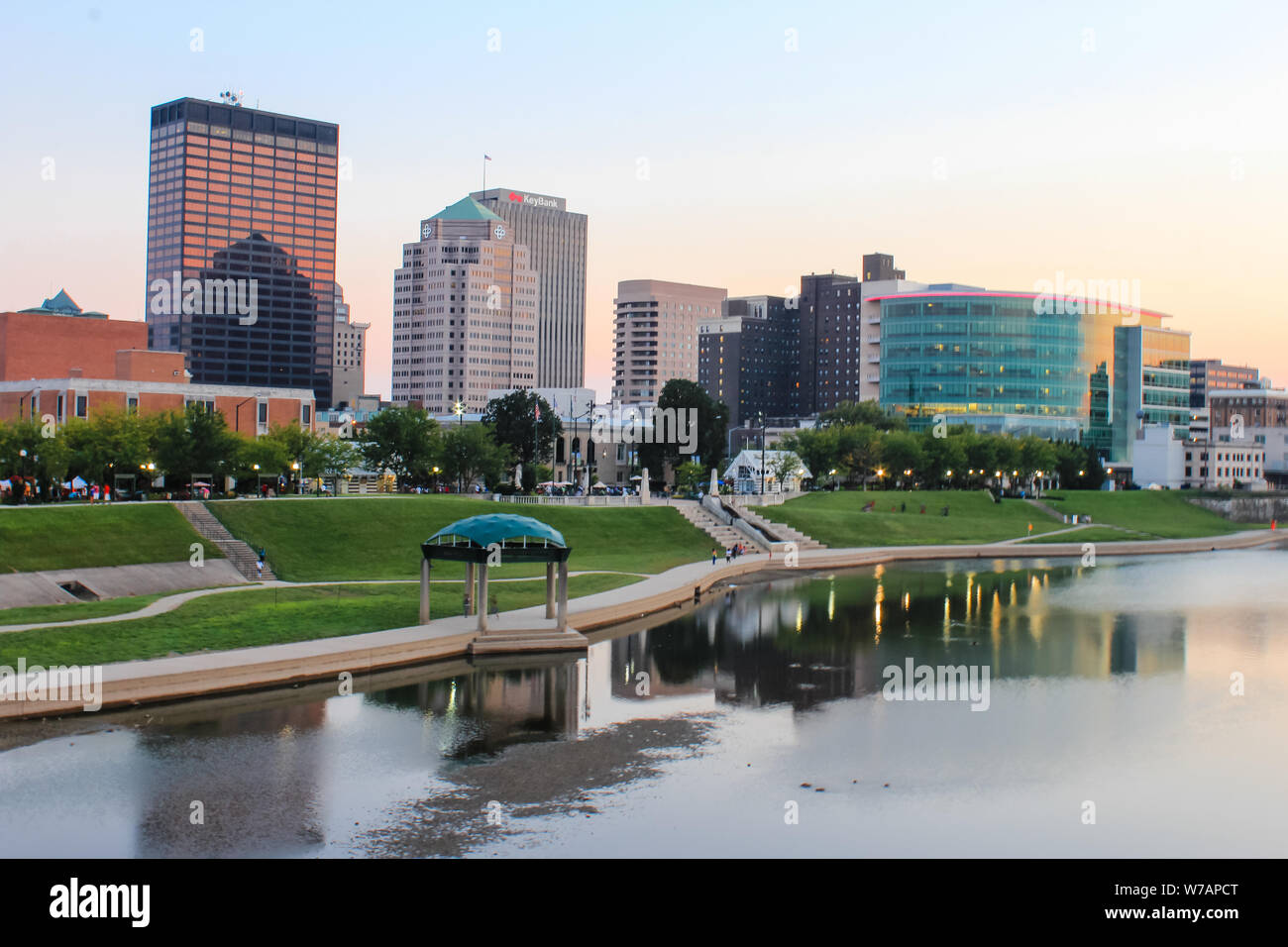 Skyline von Downtown Dayton, Ohio Stockfoto